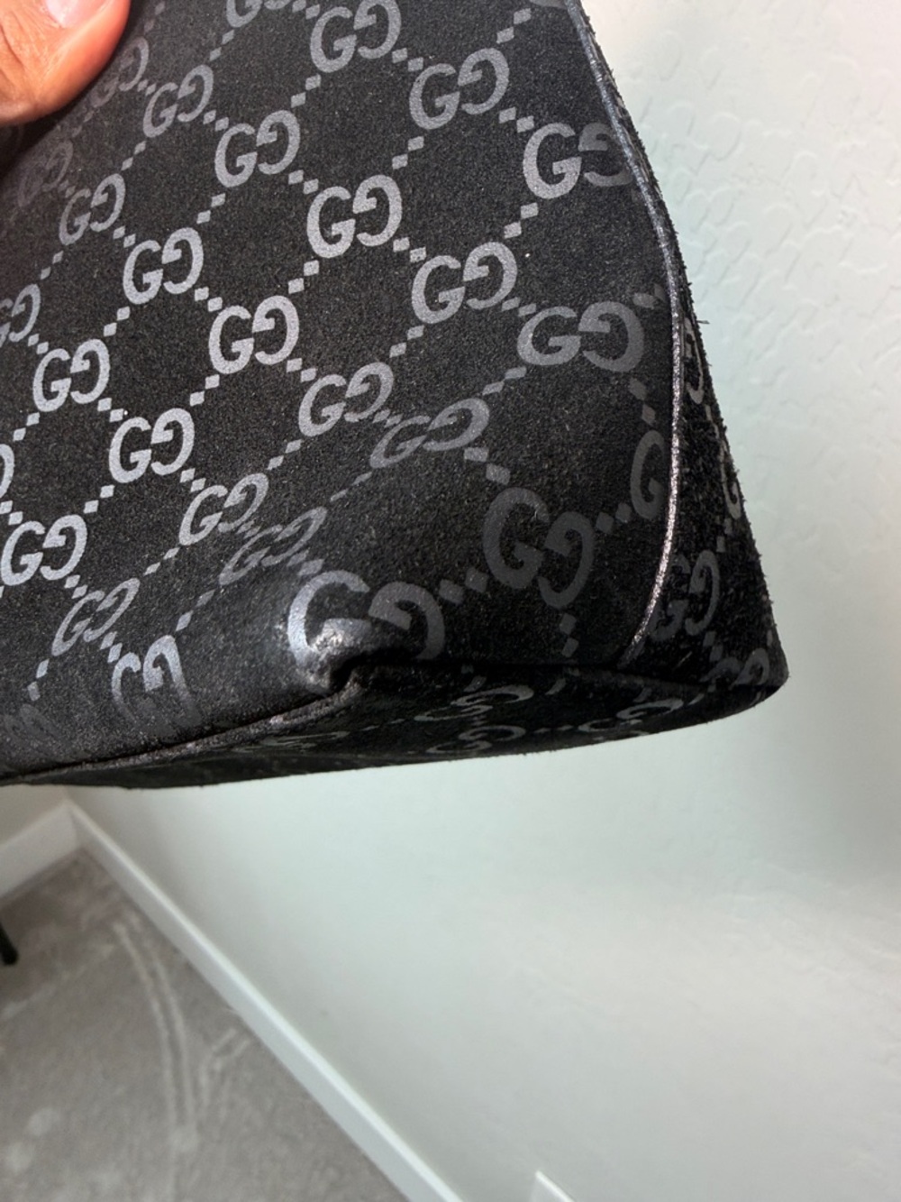 RARE Vintage Y2K Gucci by Tom Ford Suede Hobo Bamboo Handle - Picture 5 of 11